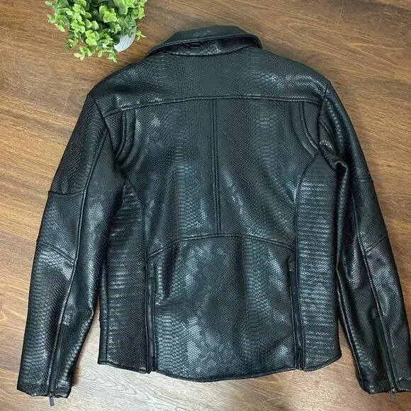 JC ATELIER Black Alligator Men’s Jacket Large - Picture 3 of 6